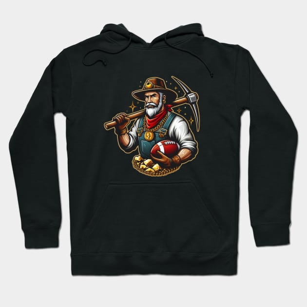 Football Gold Miner Hoodie by JohnTy